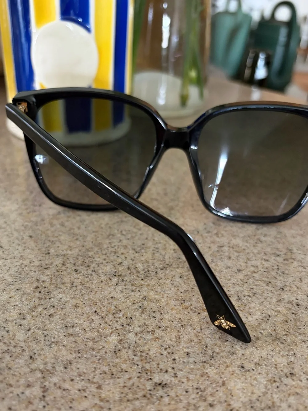 Gucci Black Women's Oversized Square Sunglasses with Dark Lenses